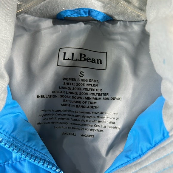 L.L. Bean Vest womens size Small blue puffer goose down zip up - Picture 6 of 7